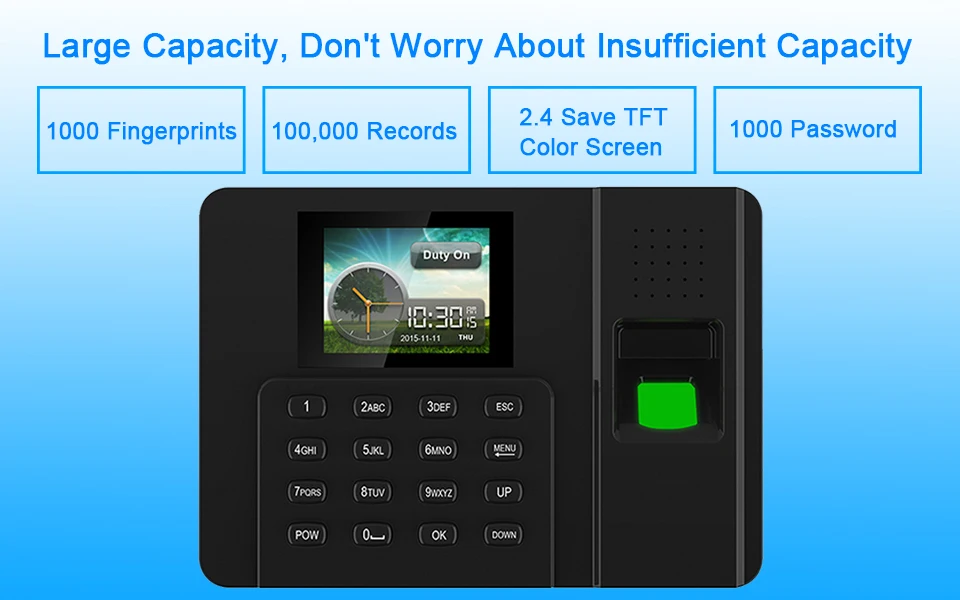 Eseye биометрическая система посещаемости отпечатков пальцев TCP/IP USB фингерпринт-считыватель времени часы офисное устройство для сотрудников