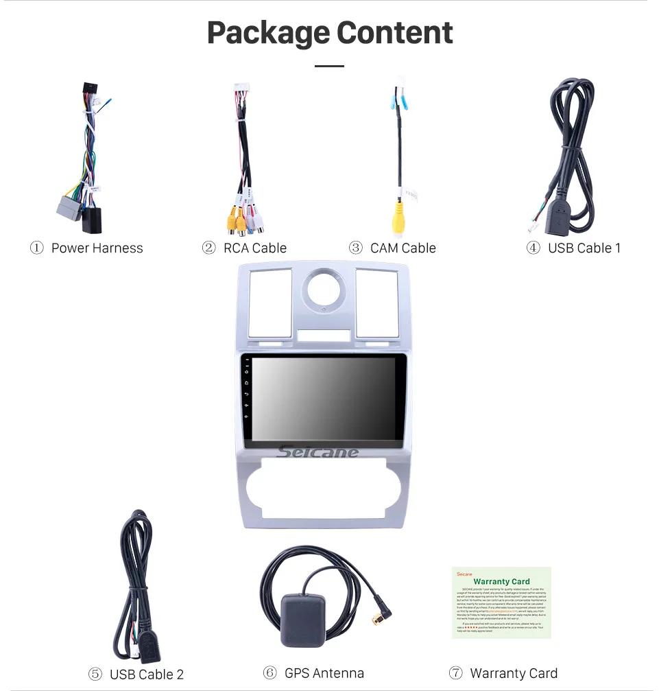 Cheap Seicane Android 8.1 2din Car GPS Head Unit Player For Chrysler Aspen 300C 2004 2005 2006 2007 2008 Quad-core Support OBD2 WiFi 14