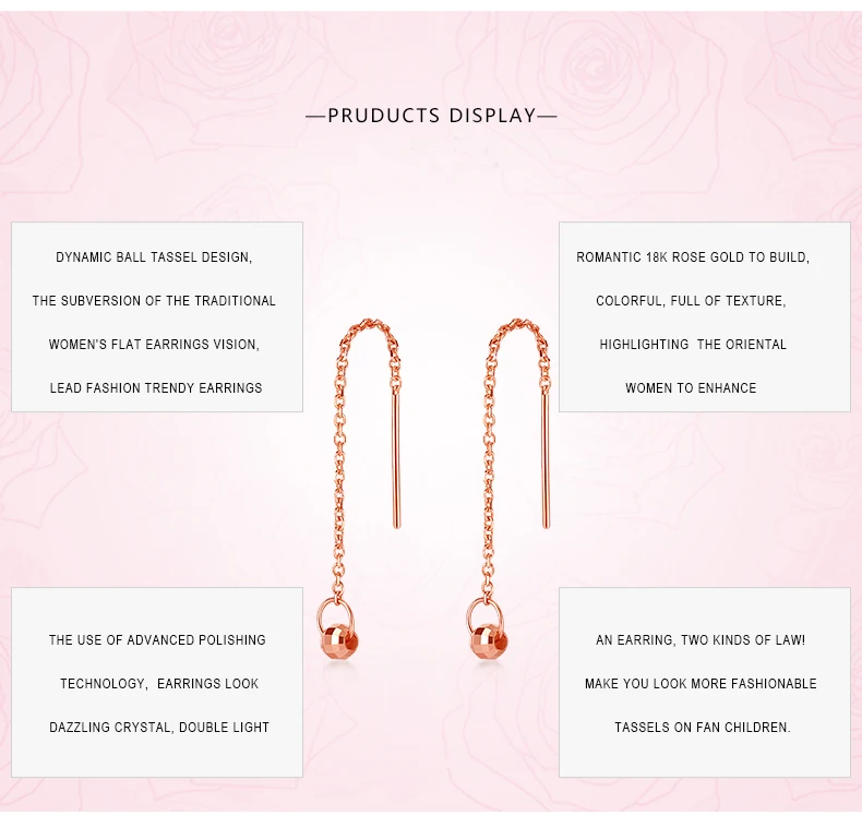 18k Pure Gold Drop Earring Trendy Exquisite Beautiful Elegant Classic Girl Miss Gift Wear 2020 New Women Party Good Fine Buauty