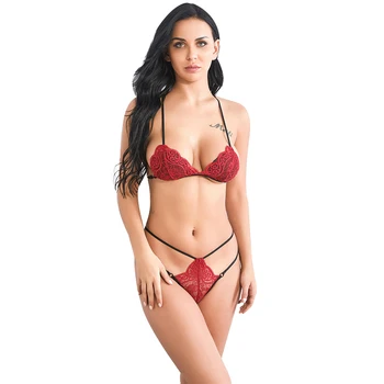 

Summer Women Sexy Lingerie Lace Nightwear Bodydoll Hollow Underwear Suit Sexy Flora Underwear Set Women Erotic Nightclothes D30