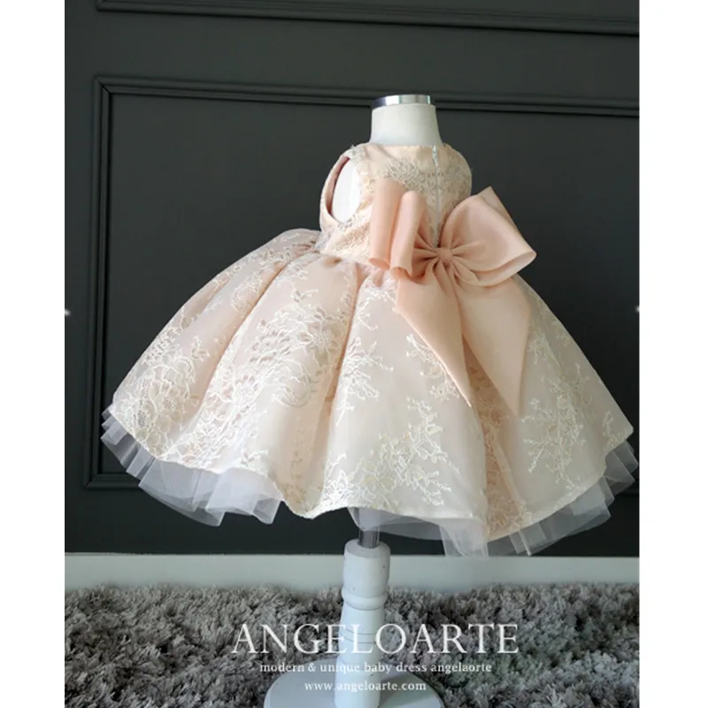  Baby Girls 1 year Birthday Party Dresses Princess baby girls dress pink tulle christening dresses B