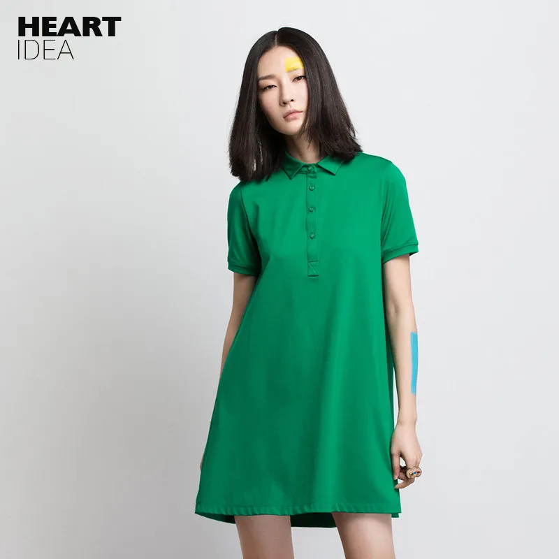 

LYNETTE'S CHINOISERIE New arrival knitted preppy style plus size clothing loose short-sleeve medium-long shirt one-piece dress