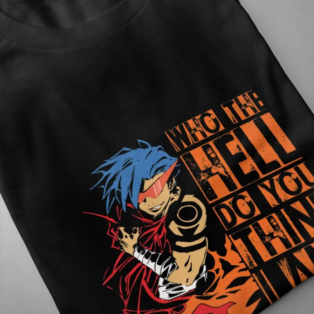 Футболка с рисунком из мультфильма Kamina Who The Hell You Think I Am Мужская качественная