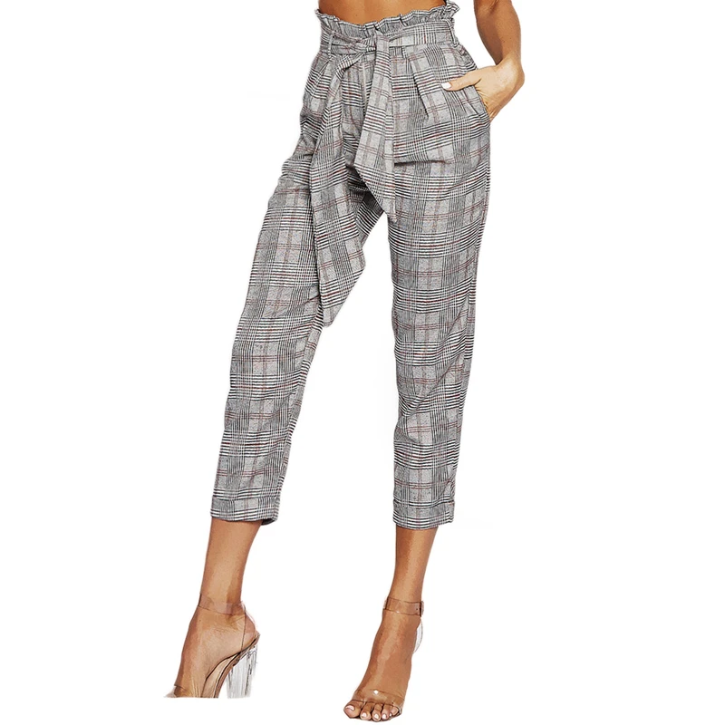 plaid cigarette pants