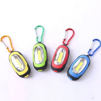 

100pcs/lot 3 Mode Portable COB Mini LED Work Light Carabiner LED Flashlight with Magnet for Outdoor Camping Working