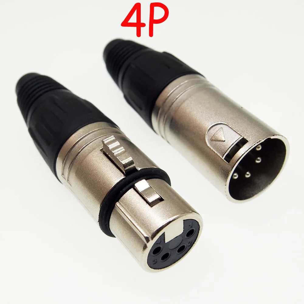 5PCS Copper pin 4Pin 5Pin XLR Canon Plug Connector Mixer plug