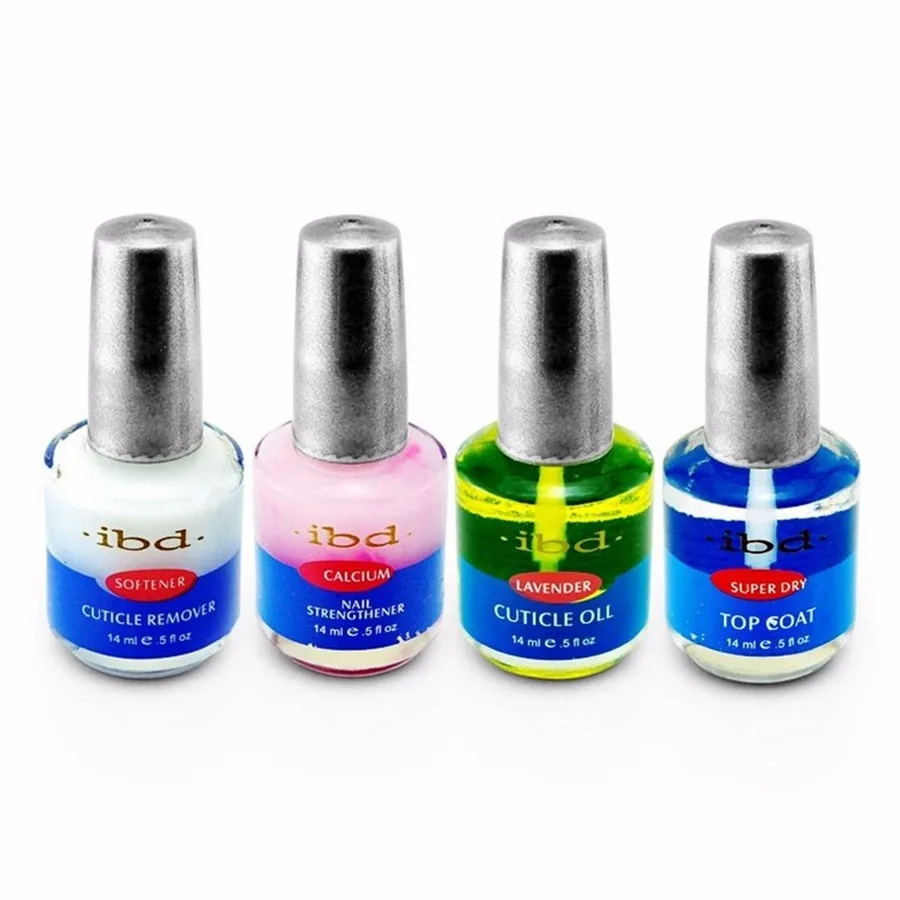 4pcs Ibd Top Coat+nail Strengthener+cuticle Remover+cuticle Oil High  Quality Ibd Gel 1set (softeners,lavender,calcium,super Dry) - Nail Gel -  AliExpress