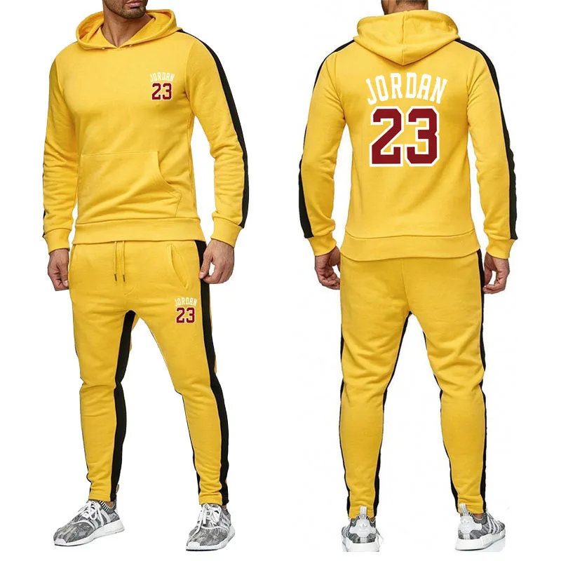 2019 New Brand 23 Tracksuit Men Thermal Underwear Men Sportswear Sets Fleece Thick Hoodie Men Sweat Suit
