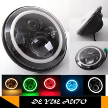 Для Jeep Commander " светодиодный налобный фонарь Emark certify светодиодный фонарь красивый Ангел глаз с поворотом предупреждающий сигнал огни для Jk TJ CJ