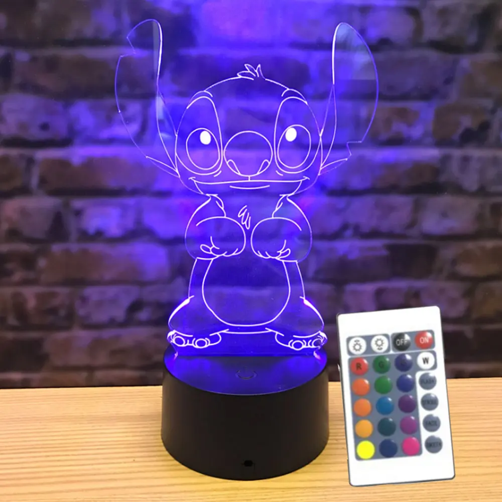 Candeeiro de Mesa Luz da Noite Ponto Criativo Painel Acrílico Crianças Lâmpada Cabeceira Usb 7 Cores Mudança Quarto Decoração Casa Presente 3d