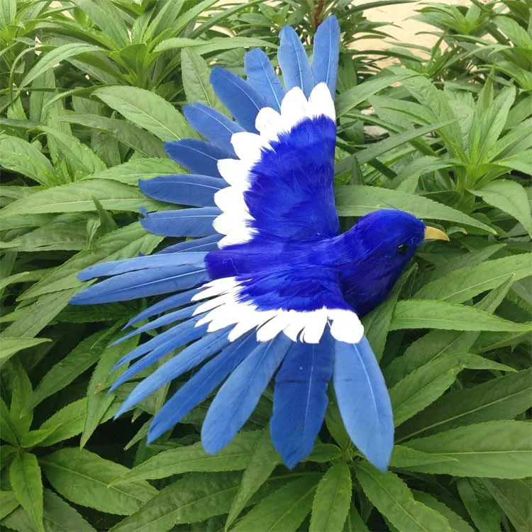 

cute simulation wings bird model foam&furs blue bird about 32x22cm 1348