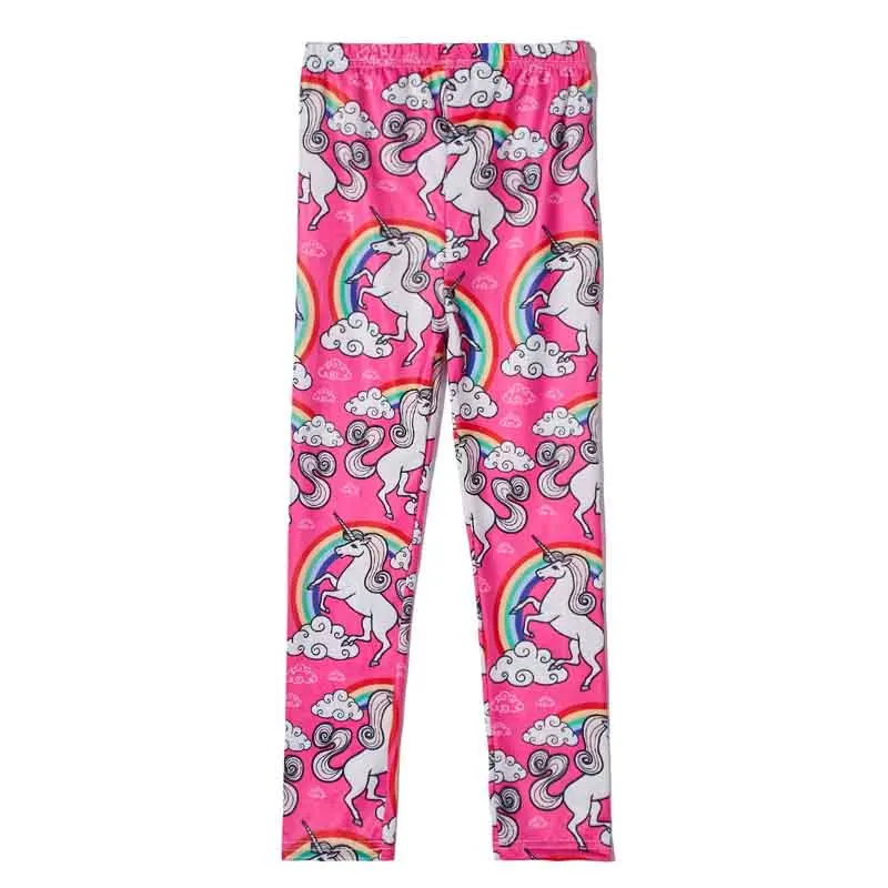 

Cute Cartoon Unicorn/Watermelon/Feather Printed Leggings Kids Girls Pants 2019 Fall Children Casual Warm Trousers