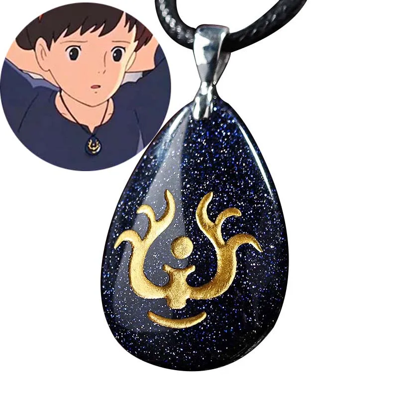 Hayao Miyazaki Series Laputa Flying Stone Castle In The Sky Sheeta Pendant Necklace for Girl Gift Japanese Anime Costume, one size, sliver, No Gemstone