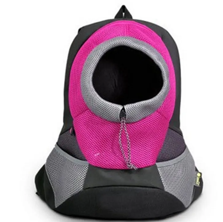 Рюкзак для путешествий для собак и щенков, сумка на плечо с сеткой спереди, желтый рюкзак - Цвет: Розовый