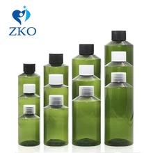 1 шт., 50 мл, 100 мл, 150 мл, 200 мл, зеленая ПЭТ-бутылка с наклонным плечом, пластиковая пустая бутылка для косметики, дорожная бутылка