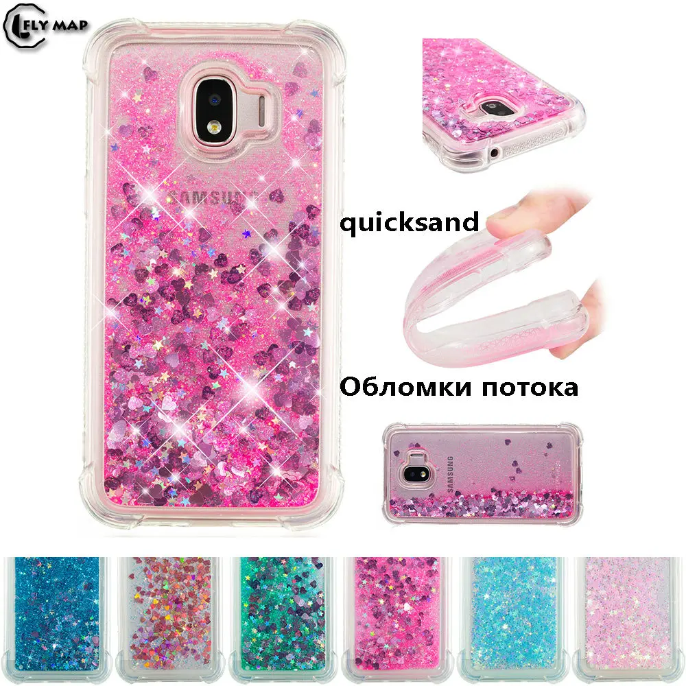 Glitter Stars Cover for Samsung Galaxy J2 Pro 2018 J250 J250F/DS SM-J250F/DS J2 2018 Dynamic Liquid Quicksand Soft TPU Back Case