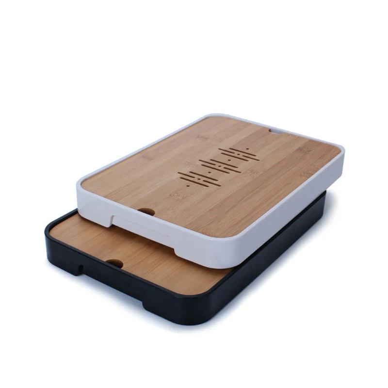 

Natural bamboo and Melamin puer tea tray(31.7*22.4*3cm) with Drainage water storage,Chinese kung fu travel tea board tea trays