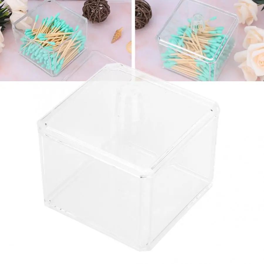 Acrylic Transparent Cotton Swab Storage Case Holder Container Organizer Makeup Brushes 4 | Красота и здоровье