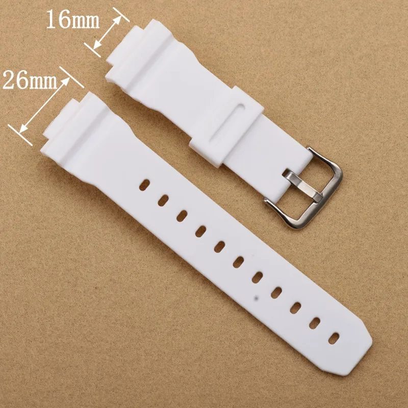 New 16mm White PU Replace G shock Watch Band Strap Fits G5600 Series