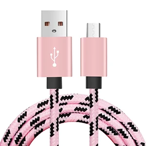 10 шт. нейлоновый Micro 5pin USB кабель для быстрой зарядки мобильного телефона синхронизации данных зарядный кабель 1 м 2 м 3 м кабель для samsung htc LG Android - Цвет: Pink
