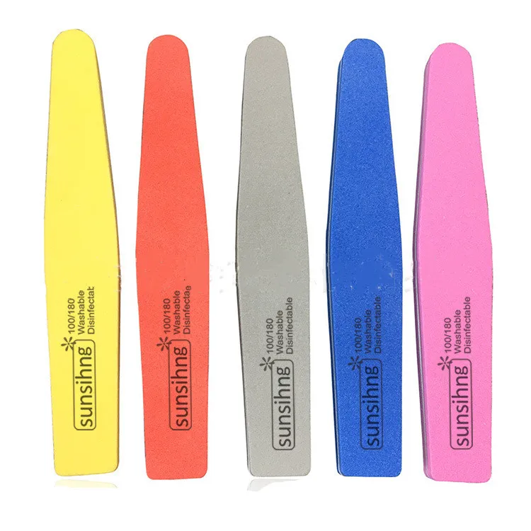 

5Pcs/Lot Nail File 100/180 Sanding Buffer Block Pedicure Manicure Buffing Polish Beauty Tools Professional Nail Files Grey Boat