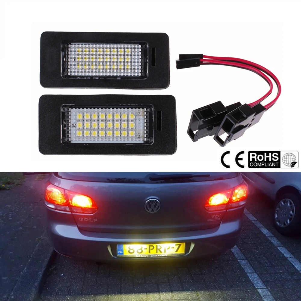 2Pcs Error Free 18SMD Car LED Number License Plate Light lamp OEM