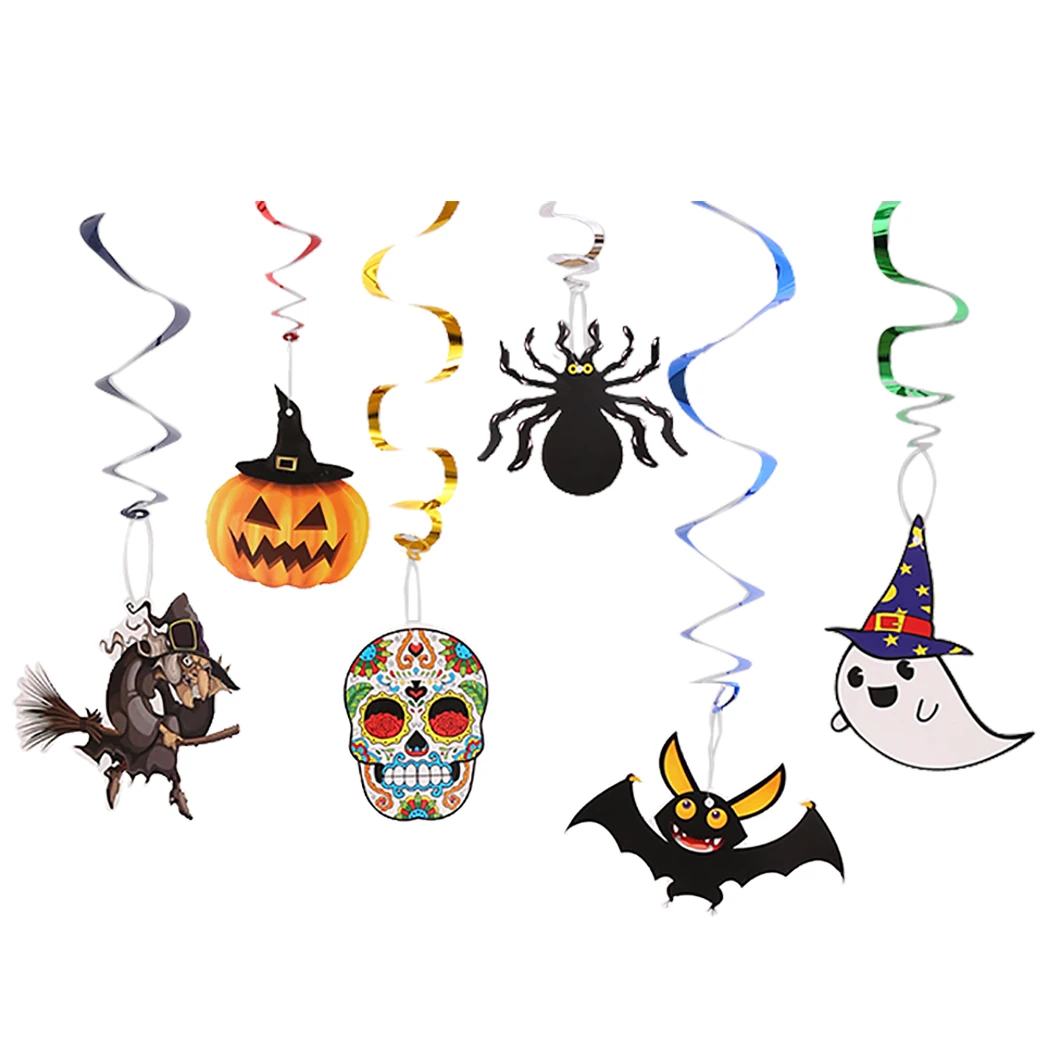 Halloween Party Ceiling Hanging Swirl Decor 6pcs Cute Ghost Diy