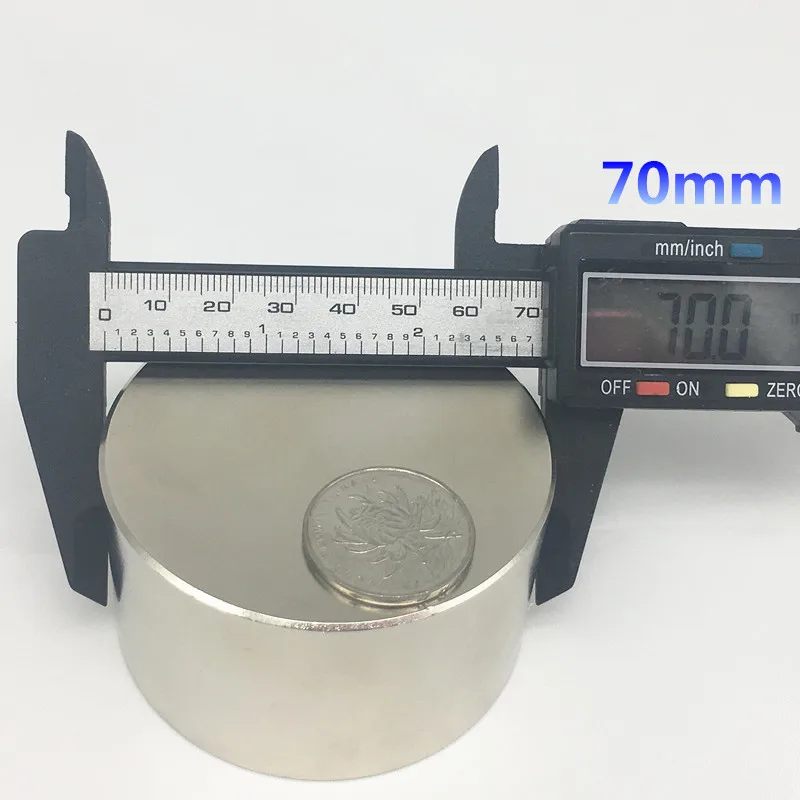 Неодимовый магнит Круглый цилиндр 70 х40 мм постоянный 1 шт.|neodymium magnet|permanent magnetmagnet