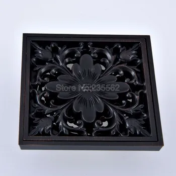 

Black Oil Rubbed Brass Square Floor Waste Grates Bathroom Shower Drain Floor Drain lhr066