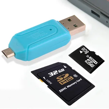 

2 In 1 OTG Card Reader Micro USB TF/SD Card Reader Phone Extension Headers Micro USB Adapter QJY99