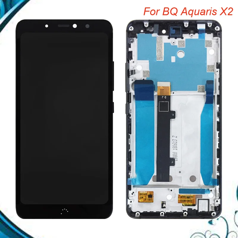 

White/Black 5.65 inch For BQ Aquaris X2/BQ X2 LCD Display+Touch Screen Digitizer Assembly With Frame
