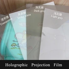 Голографическая проекционная пленка обратной проекции пленка 4 цвета прозрачный& белый и светло-серый и темно-серый Цвет 1,52X0,5 м