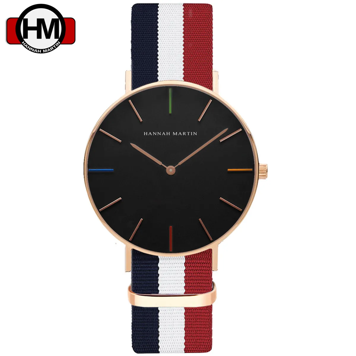 

New Arrival dw Style Watches Brand Hannah Martin Men's Quartz Wrist Watch Color Needle Women Men Wristwatch Gift Montre Feminino