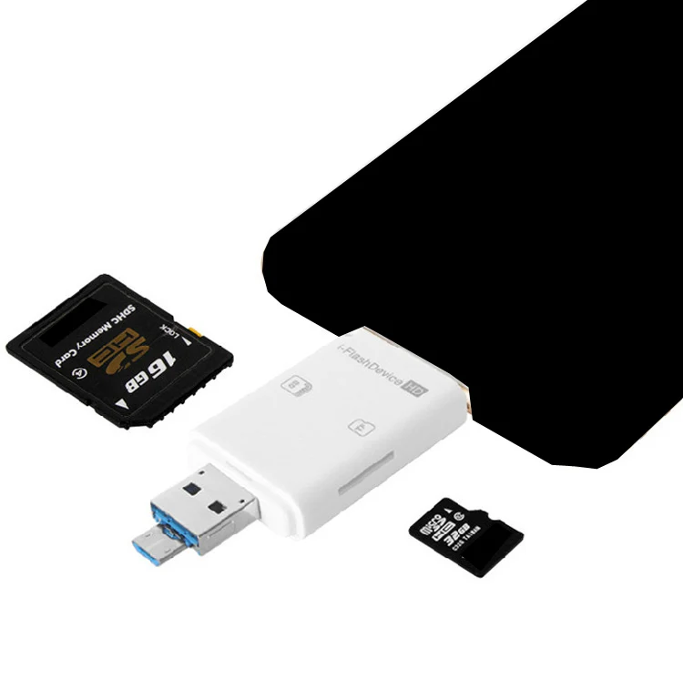 3in1 i Flash Drive USB Micro SD OTG SDHC TF SD Card Reader for iPhone X