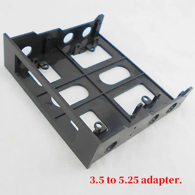 

Universal Hard Drive Bracket 3.5in Drive to 5.25in Mount Adapter Front Bay Bracket Plastic Open-faced Black Bezel