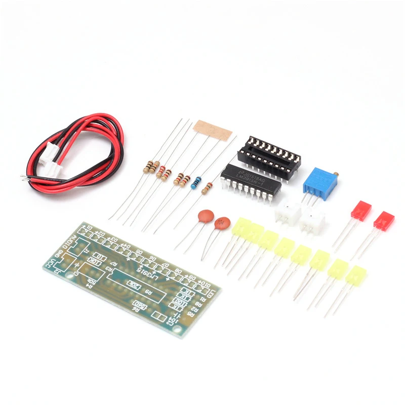 LM3915 аудио индикатор уровня Diy Kit 10 Led Звук Аудио анализатор спектра комплект