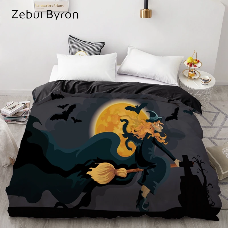 

3D HD Print Custom Duvet Cover,Comforter/Quilt/Blanket case Queen/King/220x240/200x200,Bedding Halloween Witch,drop ship