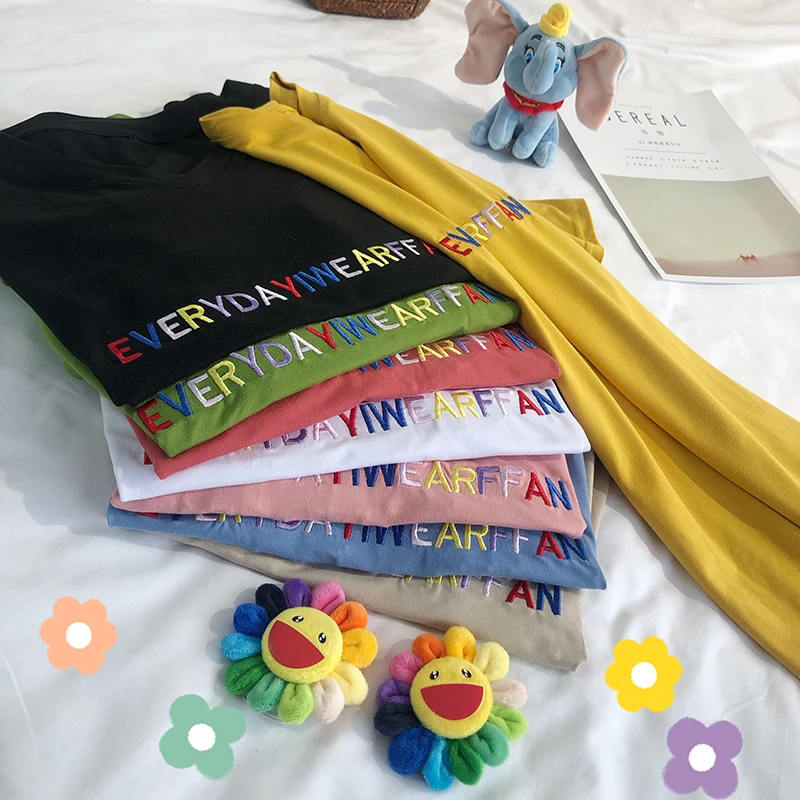 Everydayiwearffun/женская футболка с вышитыми буквами Повседневная забавная для леди