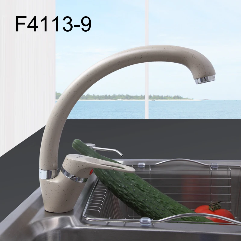 FRAP, латунь, 5 цветов, смеситель для кухонной раковины, смеситель для холодной и горячей воды, с одной ручкой, поворотный носик, смеситель для кухонной раковины F4113 - Цвет: F41139 Khaki