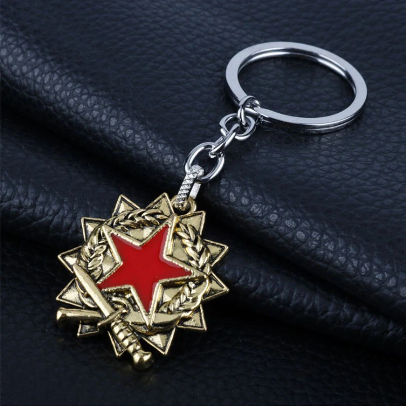 

Game CSGO Red Star Keychain for Men Women Jewelry CS GO Key Chain Titanium Car Key Holder Keyring Porte Clef Gift for Boys