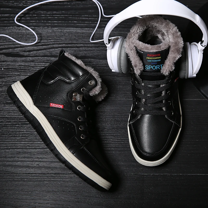 

Sneakers Men Hiking Boots Keep Warm Plush Size 48 Winter Men Ankle Outdoor Casual Mens Shoes Hunting Boots Waterproof Man