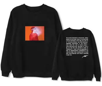 

Kpop shinee Jonghyun poet artist cover and letter printing o neck sweatshirt fashion unisex fleece/thin pullover hoodies
