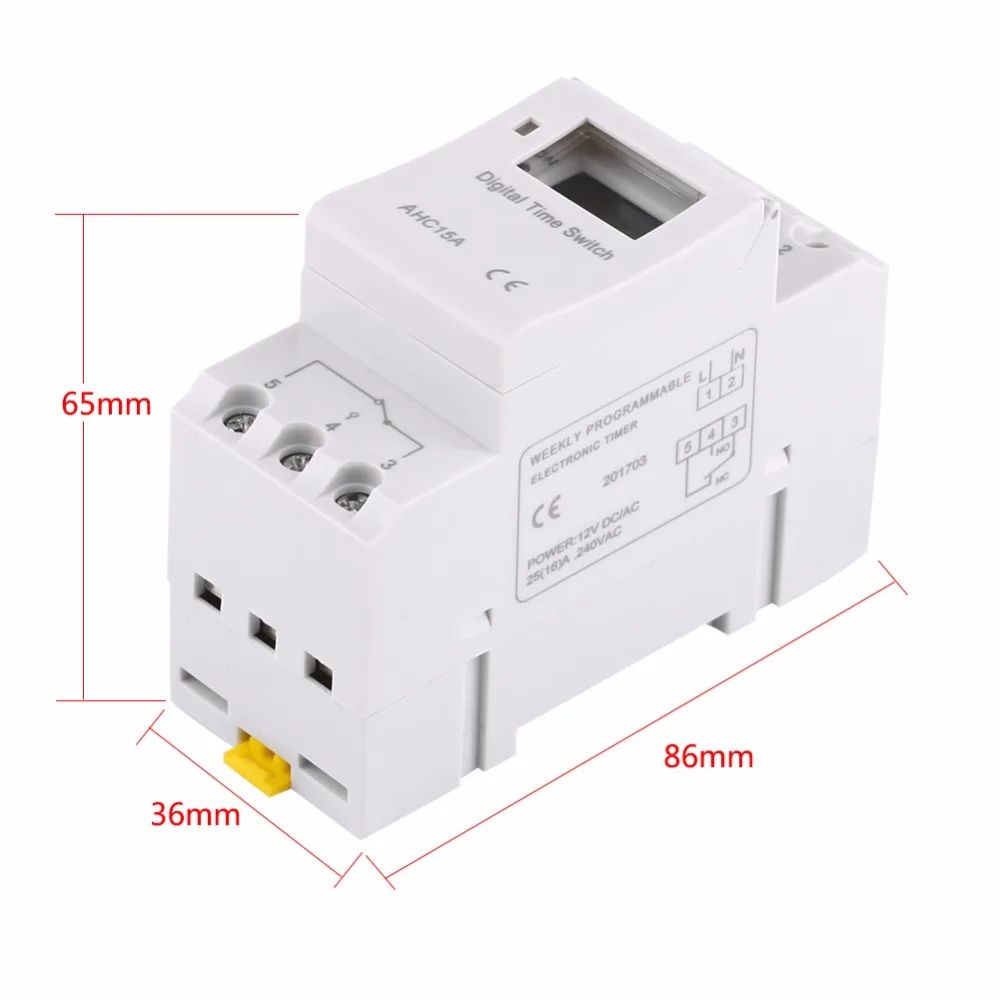 7 дней программируемый цифровой таймер реле управления 220V 110V 12V 24V 25A Din рейку таймер переключатель