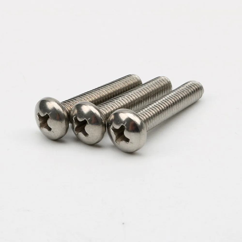 

100Pcs Free Shipping GB818 304 Stainless Steel Cross Recessed Pan Head PM Screws Phillips M5/M6 Screw