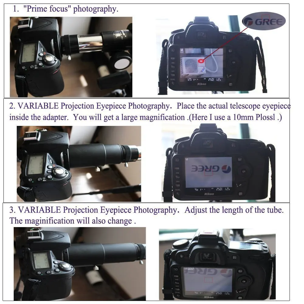 Комплект адаптеров для камеры AQUILA для Canon Nikon SLR-для телескопа Prime Focus подходит для телескопов 1,2"-принимает окуляр 1,25"