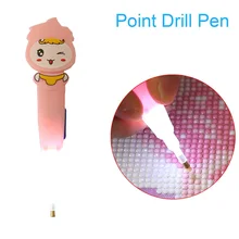 Glowing Cartoon Drill Pen DIY Diamonds Painting Diamond Painting Cross Stitch(girl)pink
