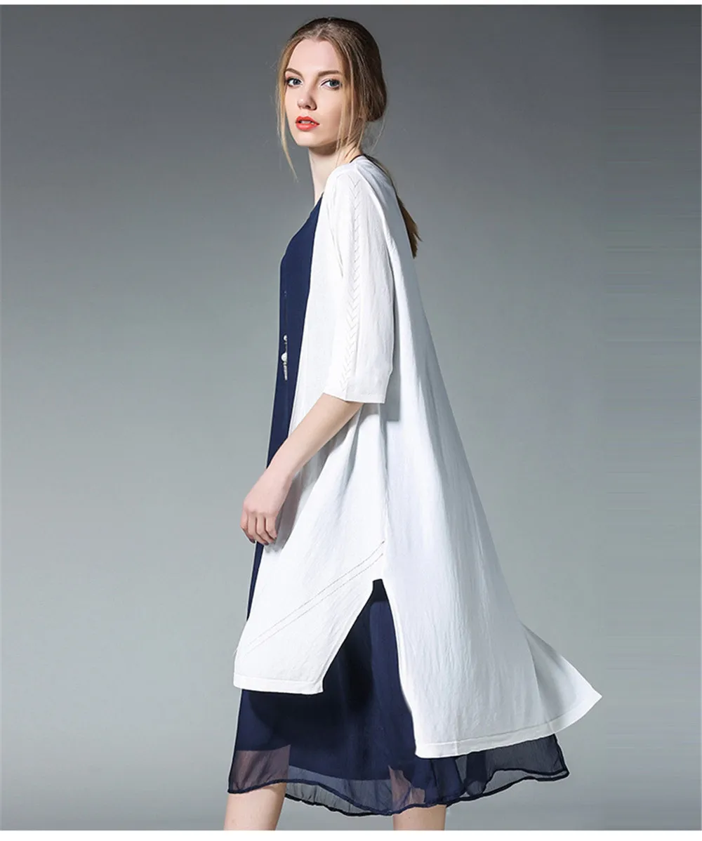 Fashion White Women Long Tank Dress 2017 New Summer Autumn Retro Sleeveless Chiffon Designs Casual Dresses Slim Plus size XXXXL (20)