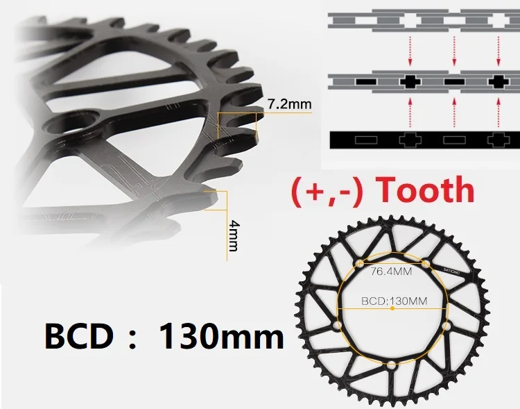 Litepro складной Велосипедное колесо цепной передачи 130BCD 48/50/52 T/54/56/58 T черный, серебристый цвет, красные туфли с отверстиями, передняя Звездочка 9/10/11 Скорость одного Чиан диска