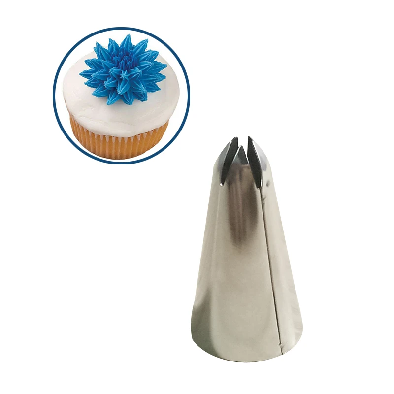 

1pc Dessert Pastry Decorator Mold Nozzle Tip Cake Cream Icing Piping Flower Maker Nozzle Tip Kitchen Baking Stainless Steel Tool