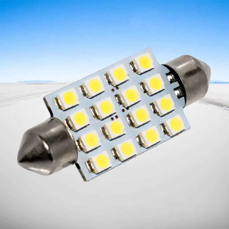 41mm 16 SMD White Dome Festoon LED Light Bulb Lamp Auto c5w led car